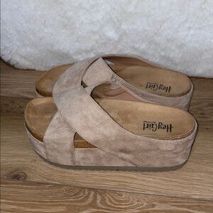 Hey Girl by Corkus Dont Cross Me Platform Sandals